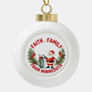 Kerstgolfsport in Minnesota Vakantie  Keramische Bal Ornament