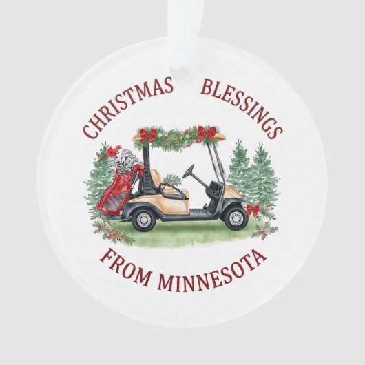 Kerstgolfsport in Minnesota-vakantie Ornament (voorkant)
