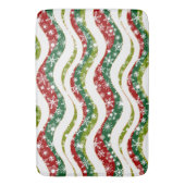 Kerstgolven en sneeuwvlokken badmat (Voorkant Verticaal)