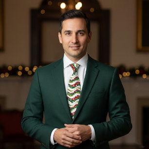 Kerstgolven en sneeuwvlokken stropdas