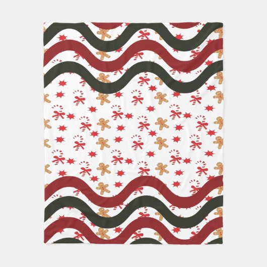 Kerstgolven fleece deken (Voorkant)