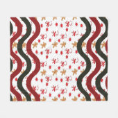 Kerstgolven fleece deken (Voorkant (Horizontaal))