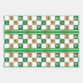kerstgolven - Minimalistisch Golfpatroon Inpakpapier Vel (Voorkant 3)