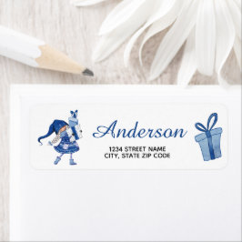 Kerstgom-Cadeaus retourneren adreslabel Etiket