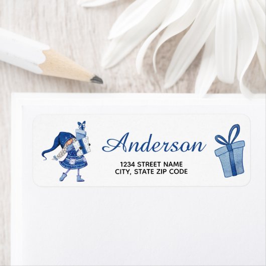 Kerstgom-Cadeaus retourneren adreslabel Etiket (Insitu)