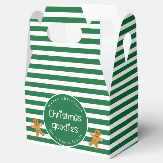 KerstGoodies - Gepersonaliseerde Groene Striped Bedankdoosjes (Geopend)