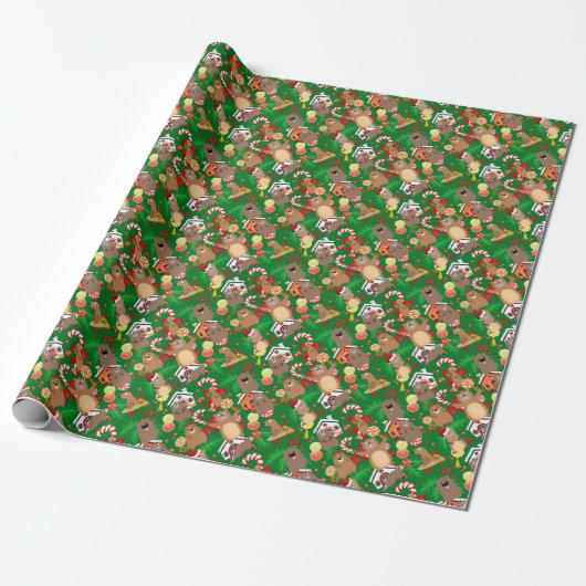 kerstgopher cadeaupapier (Uitgerold)