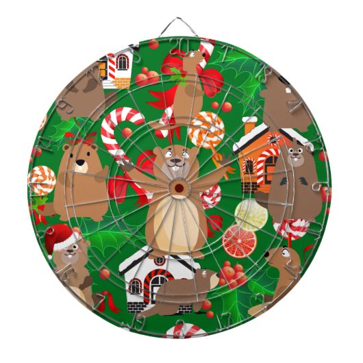 kerstgopher dartbord (Voorkant)