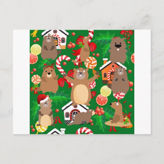 kerstgopher feestdagenkaart (Voorkant)