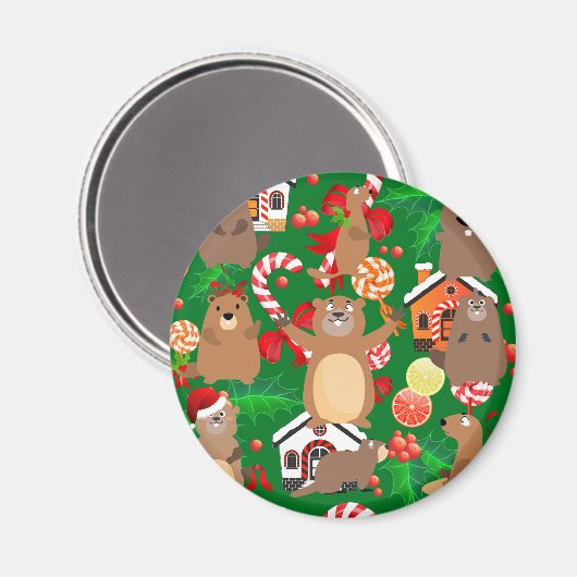 kerstgopher magneet (Voorkant / Achterkant)