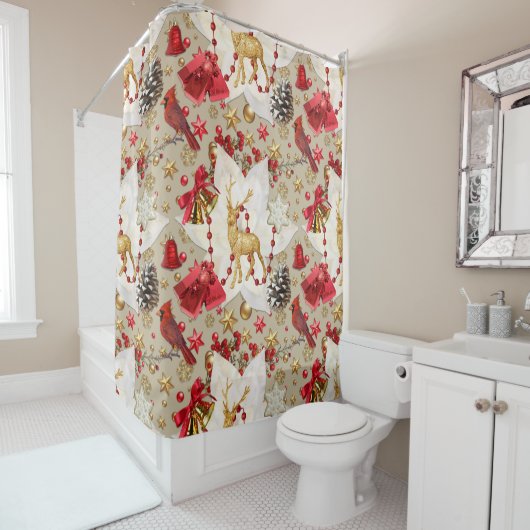 kerstgordijn douchegordijn (In situ)