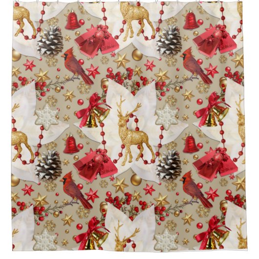 kerstgordijn douchegordijn (Voorkant)