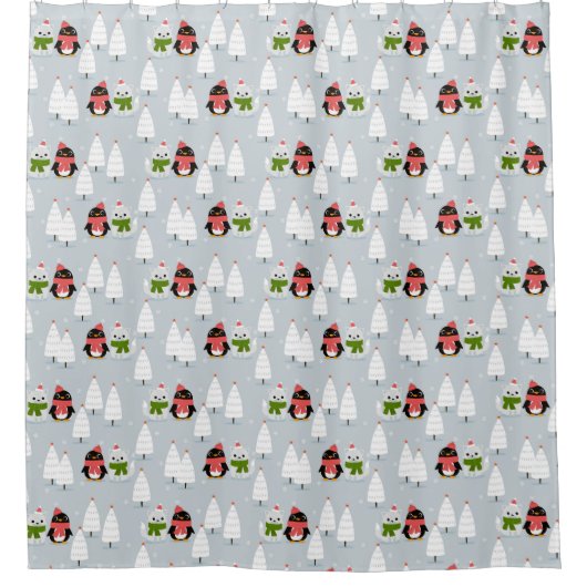 kerstgordijn douchegordijn (Voorkant)