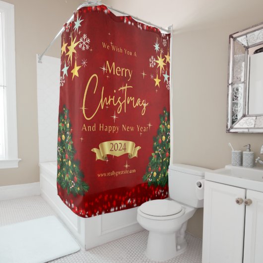 kerstgordijn douchegordijn (In situ)