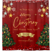 kerstgordijn douchegordijn (Voorkant)