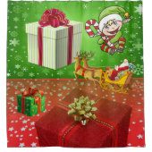 kerstgordijn, Elf Douchegordijn (Voorkant)