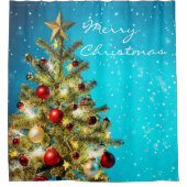 kerstgordijn/kerstboom douchegordijn (Voorkant)