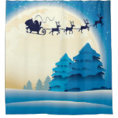 Kerstgordijn/kerstman en slee douchegordijn (Voorkant)