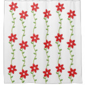 kerstgordijn, Poinsettia Douchegordijn (Voorkant)