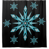 kerstgordijn, Snowflake Douchegordijn (Voorkant)