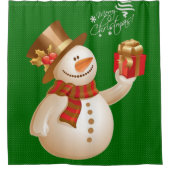 kerstgordijn, Snowman Douchegordijn (Voorkant)