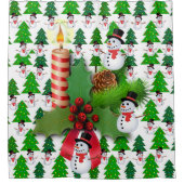 kerstgordijn, Snowman Douchegordijn (Voorkant)