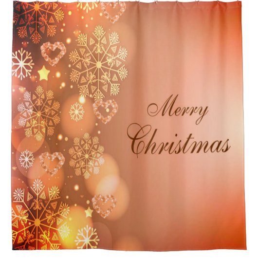 kerstgordijn, vrolijk kerstcadeau C Douchegordijn (Voorkant)