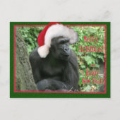 Kerstgorilla Feestdagenkaart (Voorkant)