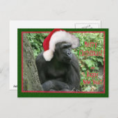 Kerstgorilla Feestdagenkaart (Voorkant / Achterkant)