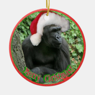 Kerstgorilla Keramisch Ornament