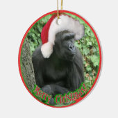 Kerstgorilla Keramisch Ornament (Links)