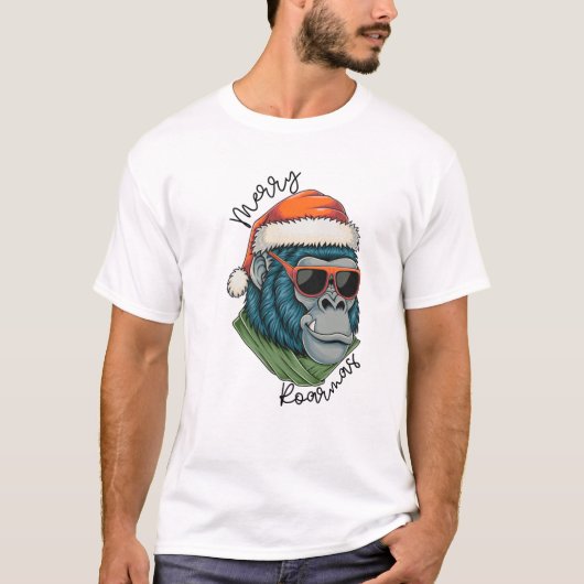 kerstgorilla | Merry Roarmas X-Mas T-shirt (Voorkant)