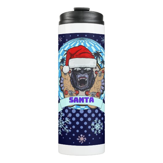 kerstgorilla thermosbeker (Voorkant)