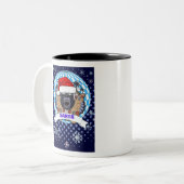 kerstgorilla tweekleurige koffiemok (Voorkant links)