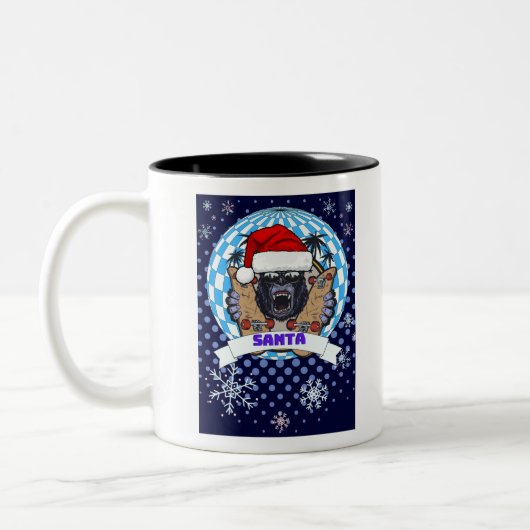 kerstgorilla tweekleurige koffiemok (Links)