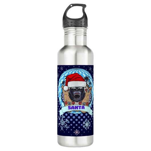 kerstgorilla waterfles  (Voorkant)