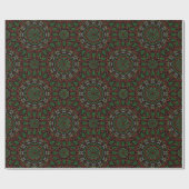 Kerstgotisch Glas in lood laat Mandala over Cadeaupapier (Vlak)