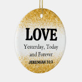 Kerstgoud - Bijbelsliefde Keramisch Ornament (Rechts)