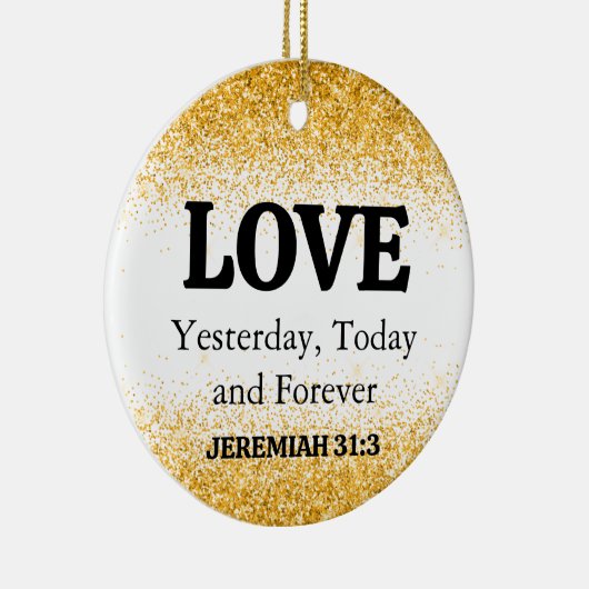 Kerstgoud - Bijbelsliefde Keramisch Ornament (Rechts)