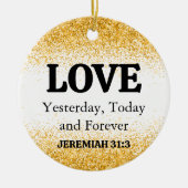 Kerstgoud - Bijbelsliefde Keramisch Ornament (Voorkant)