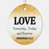 Kerstgoud - Bijbelsliefde Keramisch Ornament (Links)