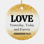 Kerstgoud - Bijbelsliefde Keramisch Ornament (Achterkant)