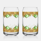 Kerstgoud Bogen & Groene Versiering | Festief Blikvorm Glas (Links)