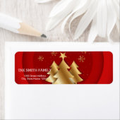 Kerstgoud Boom met Glitter Achtergrond Label (Insitu)
