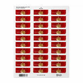 Kerstgoud Boom met Glitter Achtergrond Label (Full Sheet)