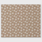 Kerstgoud bruine witte snoepjes cadeaupapier (Vlak)