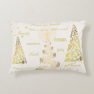 Kerstgoud en crème Accent Pillow Accent Kussen