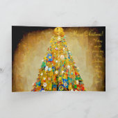 Kerstgoud en groene Gustav Klimt-Kaart Kaart (Binnen)