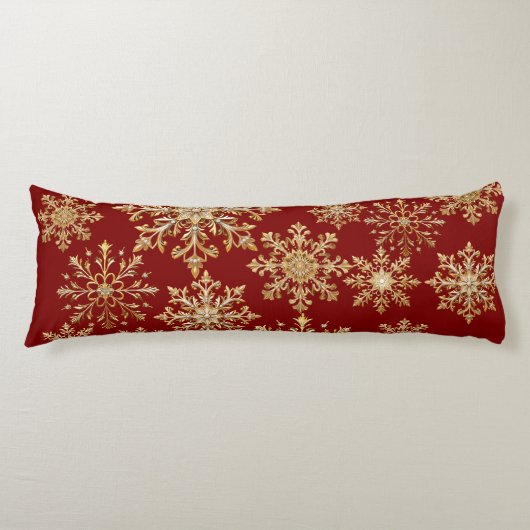 Kerstgoud en rode sneeuwvlok lichaamskussen (Voorkant)