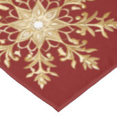 Kerstgoud en rode sneeuwvlok tafelkleed (Gekanteld)